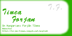 timea forjan business card